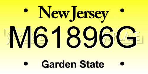 M61896G New Jersey License Plate