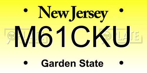 M61CKU New Jersey License Plate