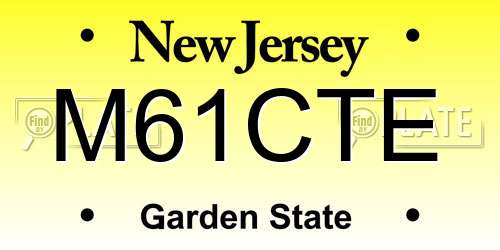 M61CTE New Jersey License Plate
