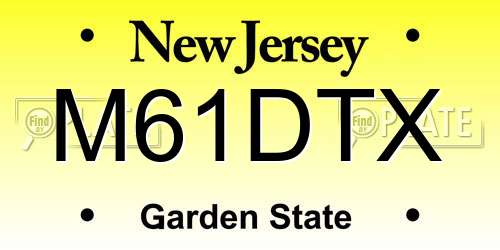 M61DTX New Jersey License Plate