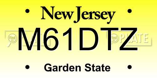 M61DTZ New Jersey License Plate