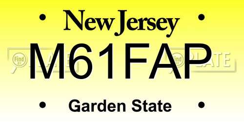 M61FAP New Jersey License Plate