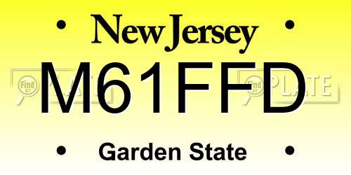 M61FFD New Jersey License Plate