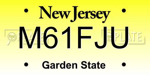 M61FJU New Jersey License Plate