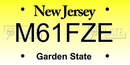 M61FZE New Jersey License Plate