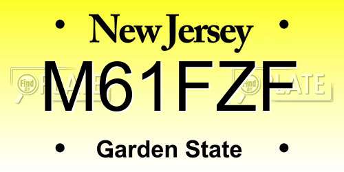 M61FZF New Jersey License Plate