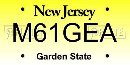 M61GEA New Jersey License Plate