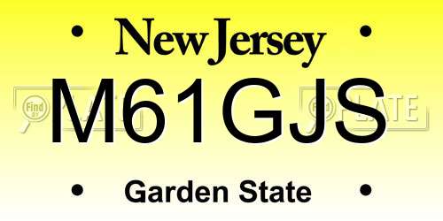 M61GJS New Jersey License Plate