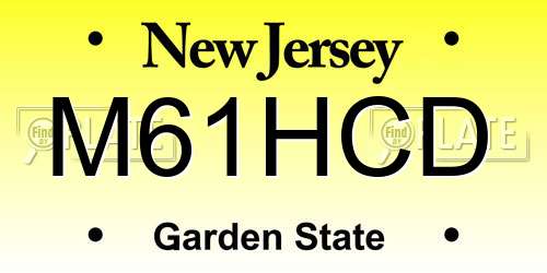 M61HCD New Jersey License Plate