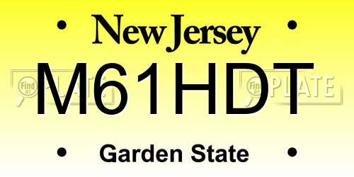 M61HDT New Jersey License Plate