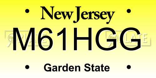 M61HGG New Jersey License Plate