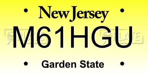 M61HGU New Jersey License Plate