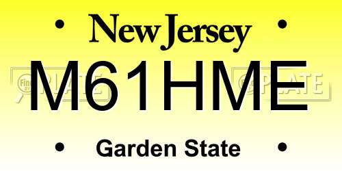 M61HME New Jersey License Plate