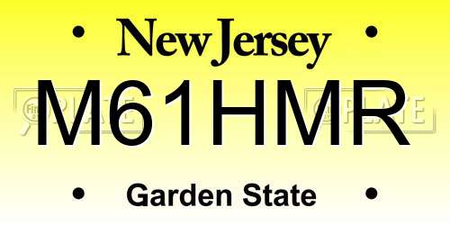 M61HMR New Jersey License Plate