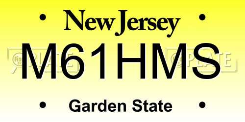 M61HMS New Jersey License Plate