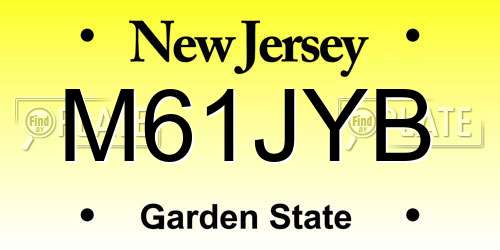 M61JYB New Jersey License Plate