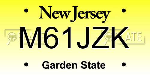 M61JZK New Jersey License Plate