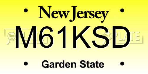 M61KSD New Jersey License Plate