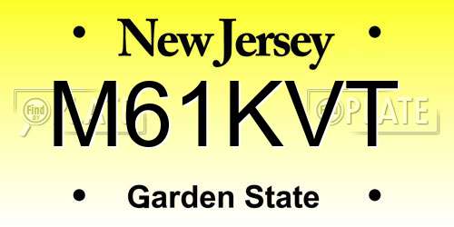 M61KVT New Jersey License Plate