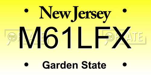 M61LFX New Jersey License Plate