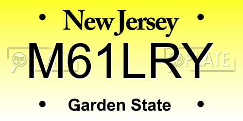 M61LRY New Jersey License Plate