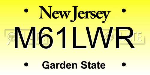 M61LWR New Jersey License Plate