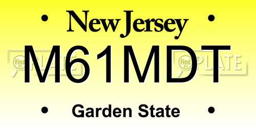 M61MDT New Jersey License Plate