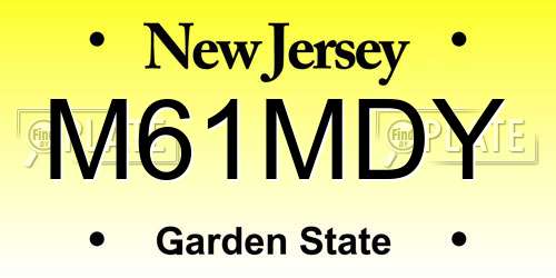M61MDY New Jersey License Plate