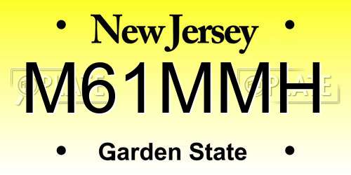 M61MMH New Jersey License Plate