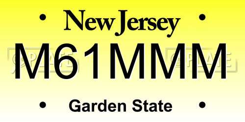 M61MMM New Jersey License Plate