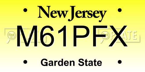 M61PFX New Jersey License Plate