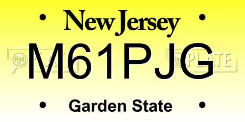M61PJG New Jersey License Plate