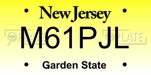 M61PJL New Jersey License Plate