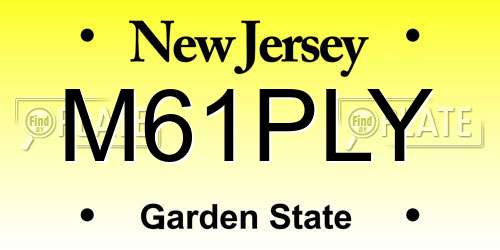 M61PLY New Jersey License Plate