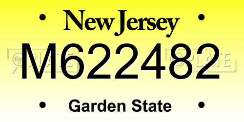 M622482 New Jersey License Plate