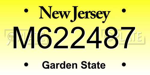 M622487 New Jersey License Plate