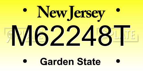 M62248T New Jersey License Plate