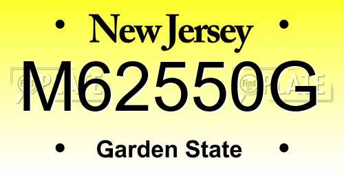M62550G New Jersey License Plate