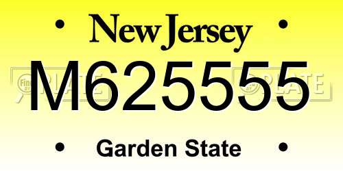 M625555 New Jersey License Plate