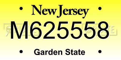 M625558 New Jersey License Plate