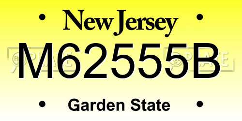 M62555B New Jersey License Plate