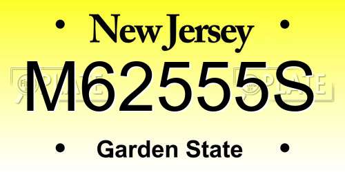 M62555S New Jersey License Plate