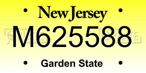 M625588 New Jersey License Plate