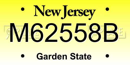 M62558B New Jersey License Plate