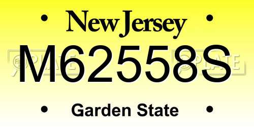 M62558S New Jersey License Plate