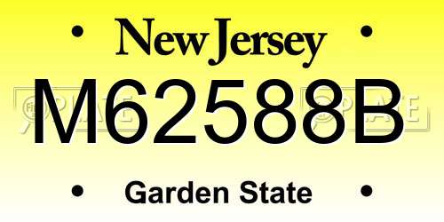 M62588B New Jersey License Plate