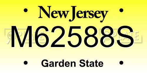 M62588S New Jersey License Plate