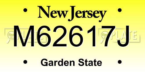 M62617J New Jersey License Plate