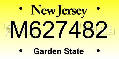 M627482 New Jersey License Plate