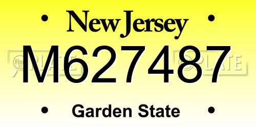 M627487 New Jersey License Plate